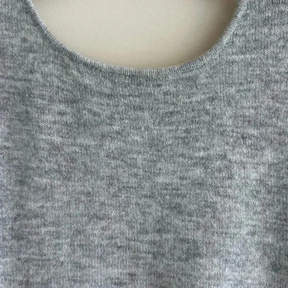 Pure / US Collection Grey Cross Front Sweater, Cozy Trendy Fall Knit, Medium - Picture 16 of 16
